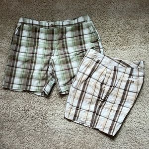 *3 for $18* TWOfer!  IZOD size 12. Vintage stretch, plaid walking shorts.